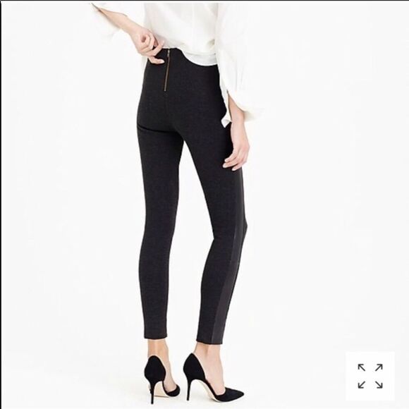 J. Crew | Black Pixie Pants with Leather Stripe - Picture 2 of 8